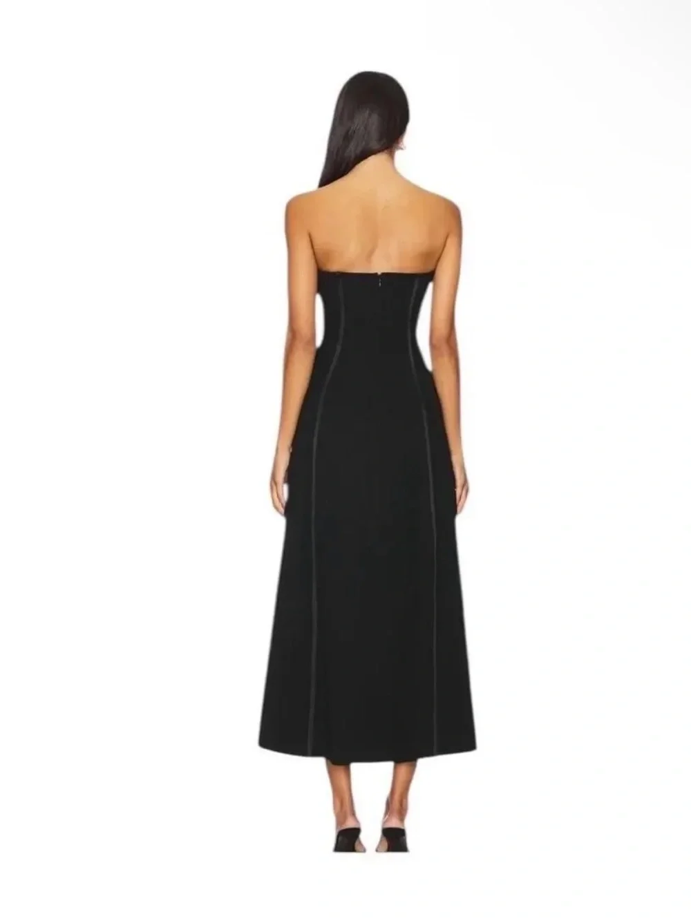 New With Tags SIMKHAI Dennison Dress Strapless Black Midi - Picture 2 of 12